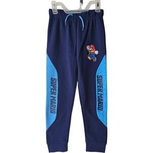 Boys 6/7 Super Mario Kids Navy Blue Nintendo Joggers Pants